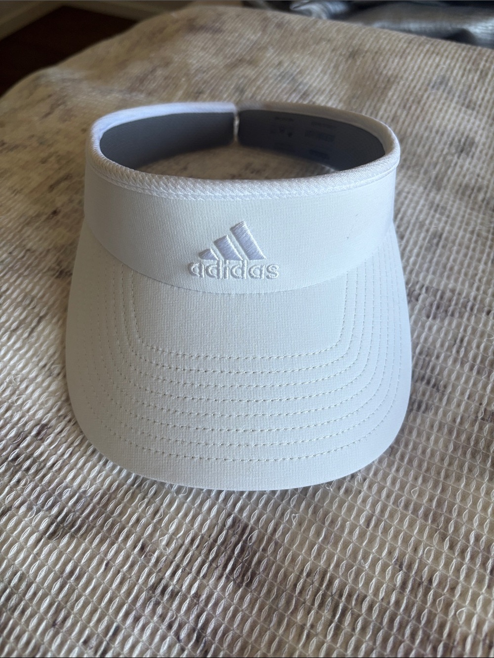 adidas White Performance Visor with Embroidered Logo